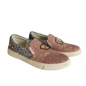 Vintage Havana Bertie Patchwork Glitter Slip-on Pink & Black Sz. 8